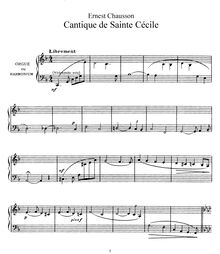 Partition Cantique de Saint Cécile, La légende de Sainte Cécile, Op.22