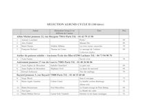 SELECTION ALBUMS CYCLE II titres