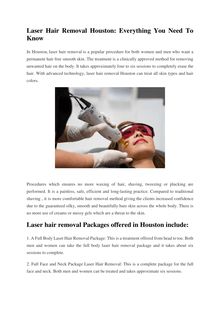 Laser Hair Removal Houston: Everything You Need To Know