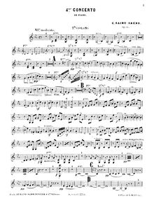 Partition violons II, Piano Concerto No.4, Quatrième Concerto pour Piano et Orchestre