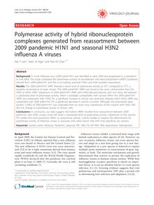 Polymerase activity of hybrid ribonucleoprotein complexes generated from reassortment between 2009 pandemic H1N1 and seasonal H3N2 influenza A viruses
