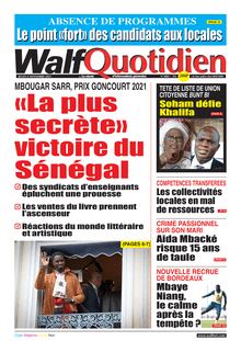 Walf Quotidien n°8882 - du jeudi 04 novembre 2021