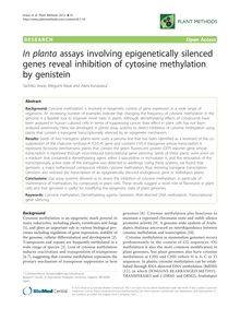 In plantaassays involving epigenetically silenced genes reveal inhibition of cytosine methylation by genistein