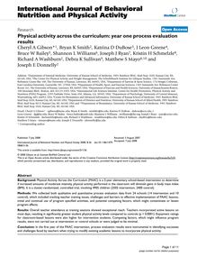 Physical activity across the curriculum: year one process evaluation results