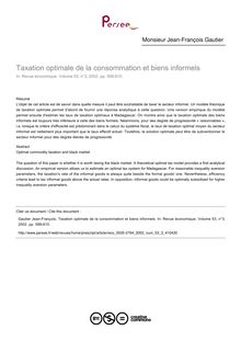 Taxation optimale de la consommation et biens informels - article ; n°3 ; vol.53, pg 599-610