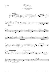Partition de violon, Duet pour flûte et violon, E minor