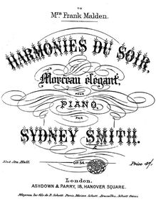 Partition complète, Harmonies du Soir, Op.54, Morceau Elegant, Smith, Sydney