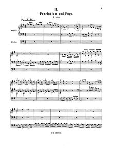 Partition complète, Prelude et Fugue en G major, G major, Bach, Johann Sebastian