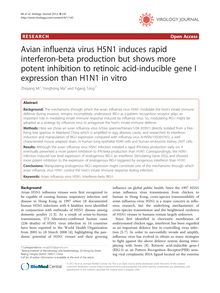 Avian influenza virus H5N1 induces rapid interferon-beta production but shows more potent inhibition to retinoic acid-inducible gene I expression than H1N1 in vitro