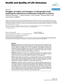 Struggles, strengths, and strategies: an ethnographic study exploring the experiences of adolescents living with an ostomy