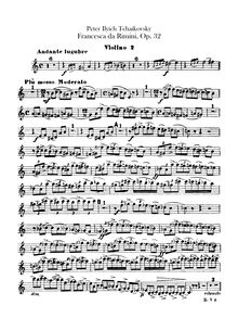 Partition violons II, Francesca da Rimini, Франческа да Римини, E minor