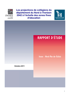 Rapport d étude : Les projections de collégiens du département du Nord à l horizon 2042 à l échelle des zones fines d éducation
