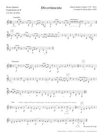 Partition Euphonium en B♭ (alternate), Divertimento, Vanhal, Johann Baptist