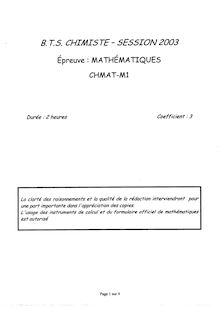 Btschim 2003 mathematiques