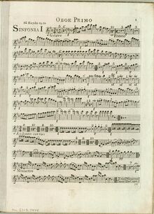 Partition hautbois 1, Symphony Hob.I:75, D major, Haydn, Joseph