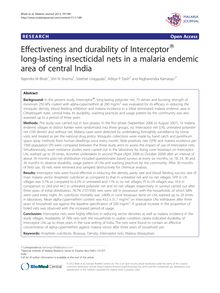Effectiveness and durability of Interceptor® long-lasting insecticidal nets in a malaria endemic area of central India