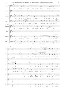 Partition complète, 3 Motets, 3 Motetten, Brahms, Johannes par Johannes Brahms