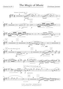 Partition clarinette 1 (B♭), pour Magic of Music, Janssen, Christiaan