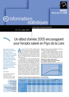 Un début d année 2005 encourageant pour l emploi salarié en Pays de la Loire
