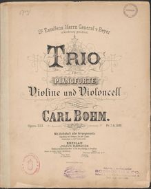 Partition complète, Piano Trio, E♭ major, Bohm, Carl