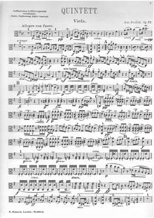 Partition viole de gambe, corde quintette No.2 en G major, Op.77