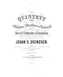 Partition violon 1, corde quintette, Op.5, Svendsen, Johan
