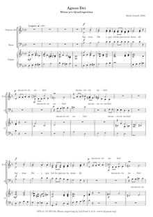 Partition Agnus Dei, Missa pro Quadragesima, D♭ minor / major, Rieth, József