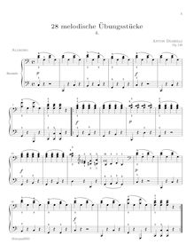 Partition No. 4, 28 Melodische übungstücke, Melodic Practice Pieces