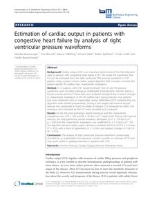 Estimation of cardiac output in patients with congestive heart failure by analysis of right ventricular pressure waveforms