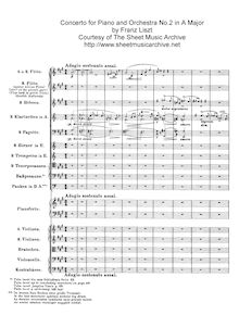 Partition complète (S.125), Piano Concerto No.2, A major