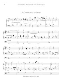 Partition , Cromhorne en Taille, Messe du 8e Ton pour l’Orgue, Messe du 8e Ton pour l’Orgue à l’Usage des Dames Religieuses, et utile à ceux qui touchent l’orgue.