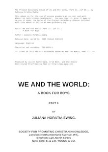 We and the World, Part II - A Book for Boys