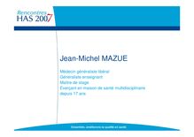 Présentation de JM. Mazué