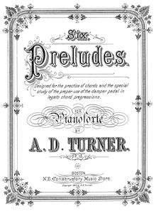 Partition complète, 6 préludes, Designed for the practice of chords...