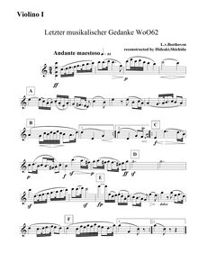 Partition violon 1 , partie, Letzter musikalischer Gedanke (dernier Musical Thought)