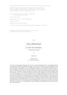 Om Lars Johansson (Lucidor den olycklige) - Litteraturhistoriskt utkast