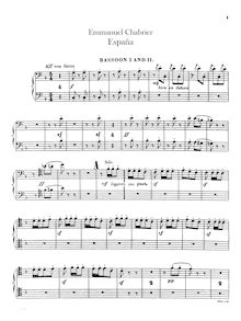 Partition basson 1/2, 3/4, España, Chabrier, Emmanuel