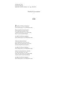 Jane (Poèmes antiques)