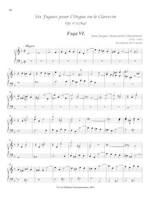 Partition Fuga No.6 en D minor, 6 Fugues pour l orgue ou le clavecin
