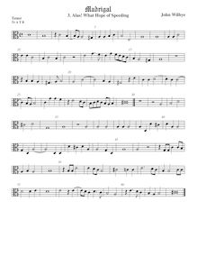 Partition ténor viole de gambe 2, alto clef, madrigaux - Set 1, Wilbye, John par John Wilbye