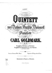 Partition complète et parties, Piano quintette No.1, Op.30