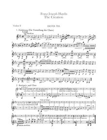 Partition violons II, Die Schöpfung, Hob.XXI:2, The Creation, Haydn, Joseph