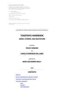 Toaster s Handbook - Jokes, Stories, and Quotations