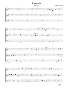 Partition Fantasia VdGS No. 7 - partition complète, fantaisies pour 3 violes de gambe par John Okeover
