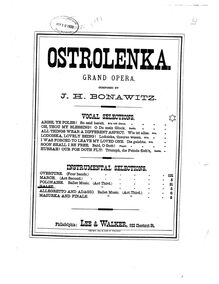 Partition Valse (from Masked Ball Scene), Ostrolenka, Ostrolenka: grand heroic opera in four acts