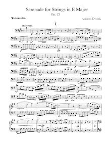 Partition violoncelles, Serenade pour cordes, Smyčcová serenáda