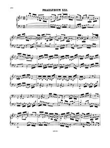 Partition Prelude et Fugue No.21 en B♭ major, BWV 890, Das wohltemperierte Klavier II