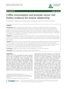 Coffee consumption and prostate cancer risk: further evidence for inverse relationship