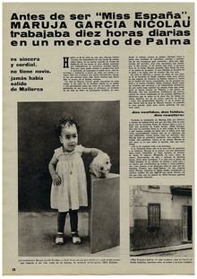 Antes de ser Miss España, Maruja García Nicoláu trabajaba diez horas diarias en un mercado de Palma