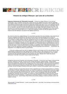 Histoire du collège d Alençon / par Léon de La Sicotière